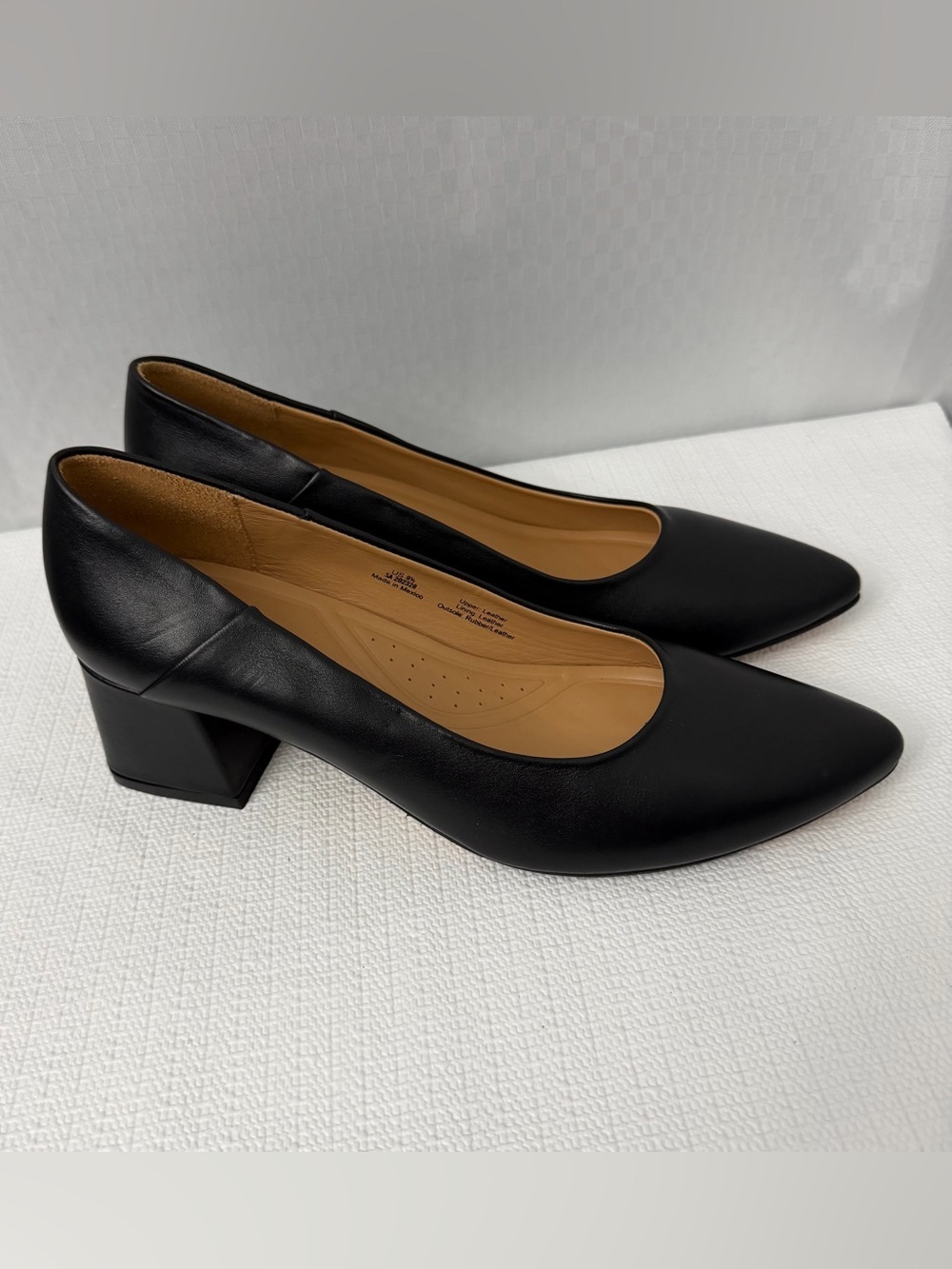 Nisolo Fiorela Go-To Mid Heel Black Leather Pumps Size 9.5 Leather Pointed Toe